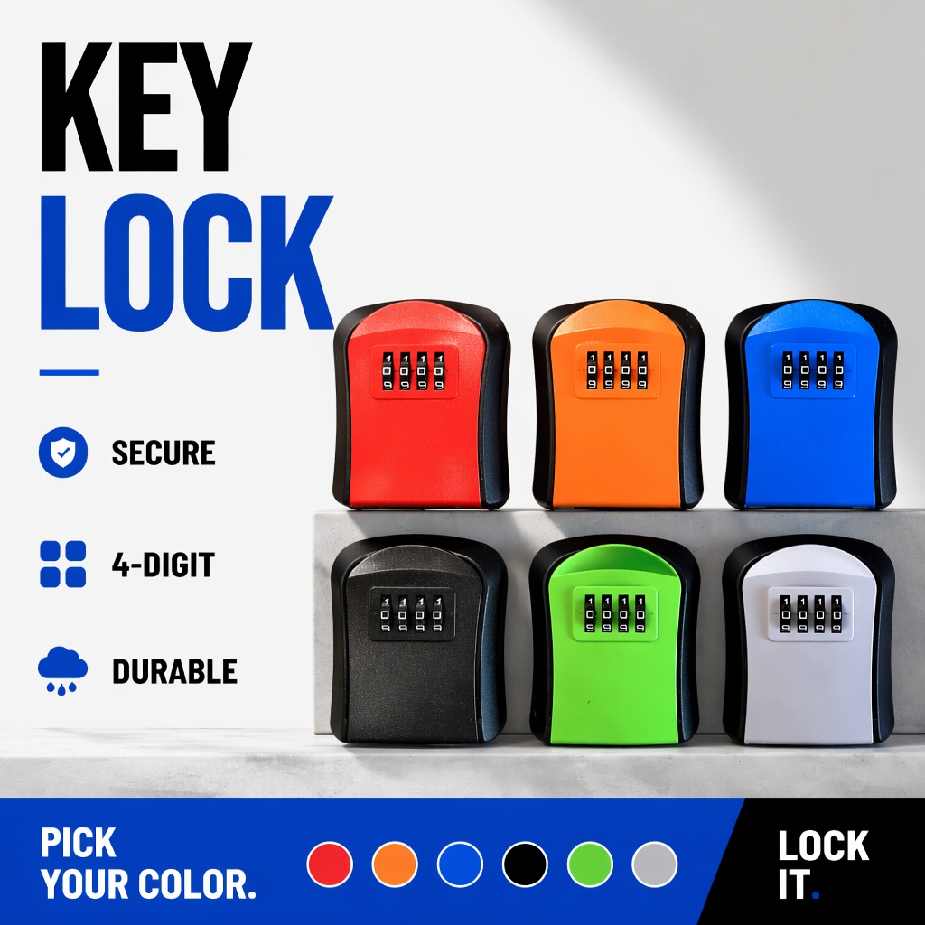Lockbox Key Secure - Wall Mount Waterproof Key Storage Box