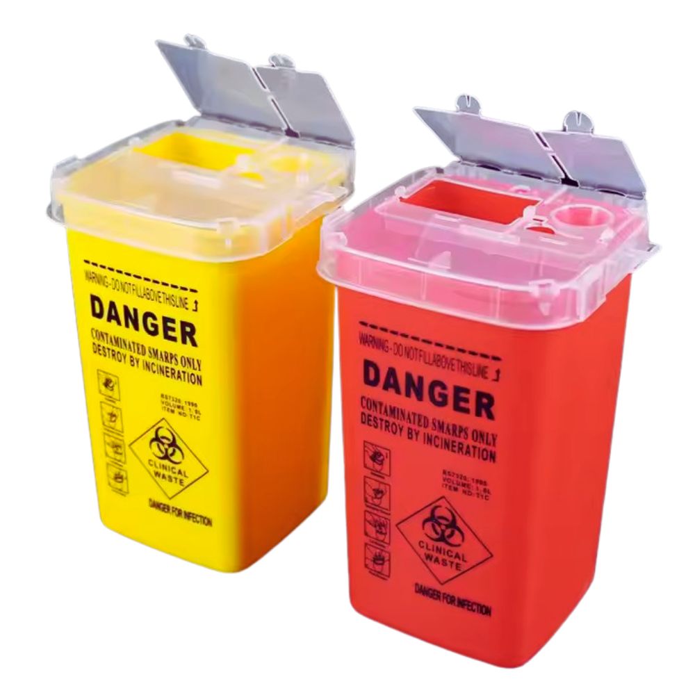 Medicine Cabinet Lock - 1L Sharps Container for Tattoo Needles,