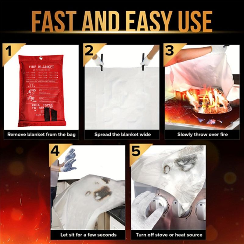 B48B-8PCS Emergency Fire Blank - đánh giá và giá Fire Blanket Kitchen