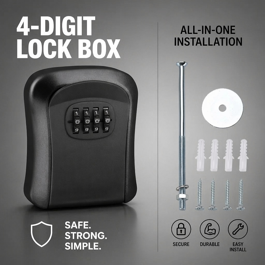 Wall Mount Waterproof Key Stor - đánh giá và giá Lockbox Key Secure